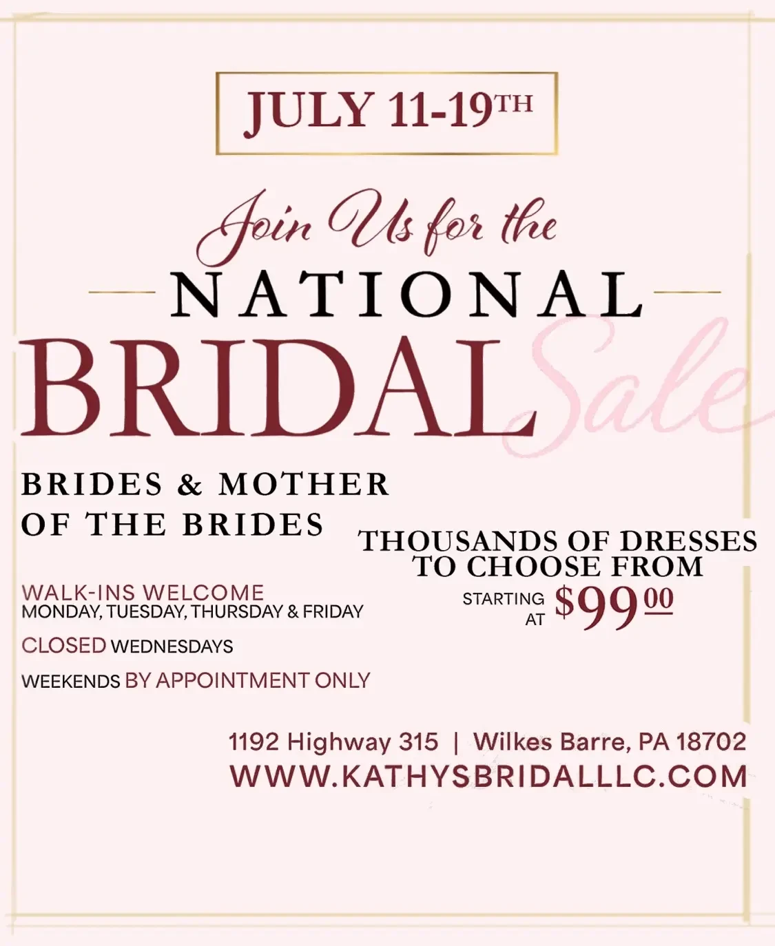 National Bridal Sale Event 2026